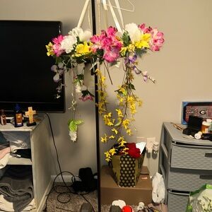 Pink and Yellow Faux Floral Accents Arrangement